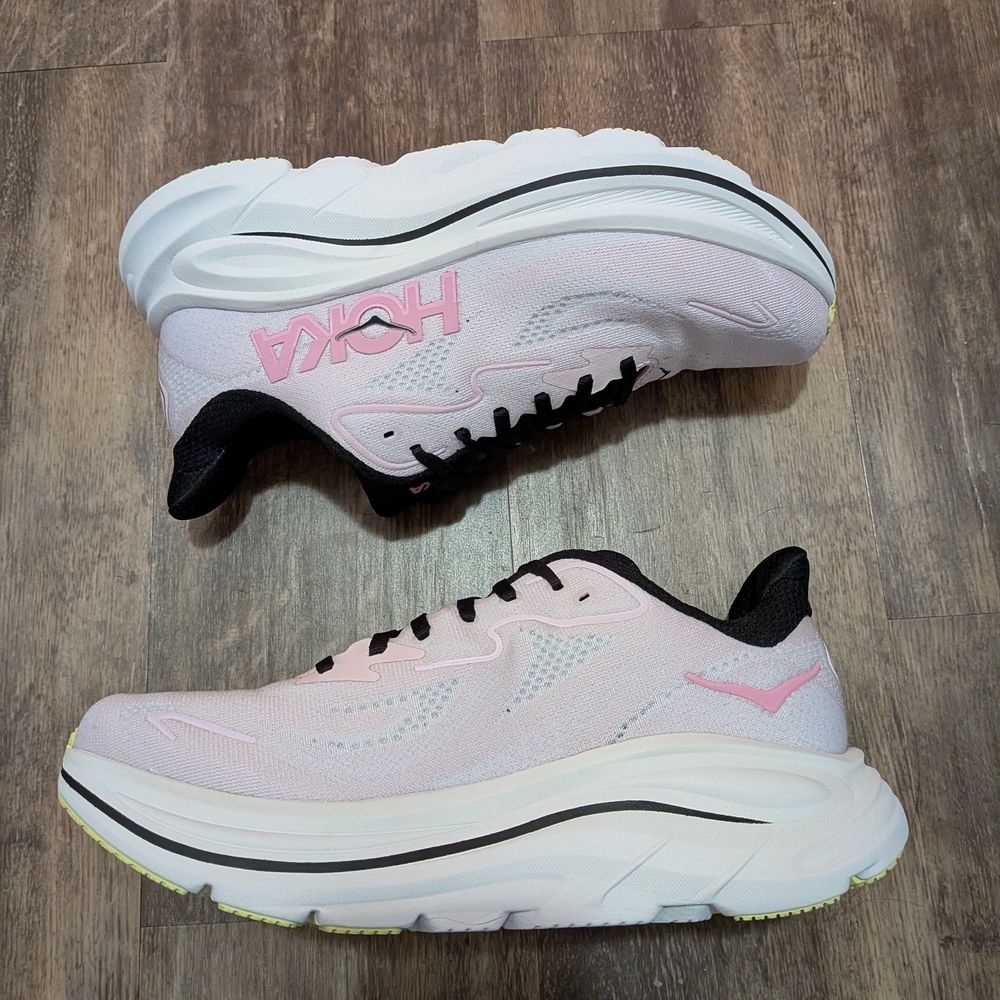 Hoka One One Women's Pink and White Athletic Shoes